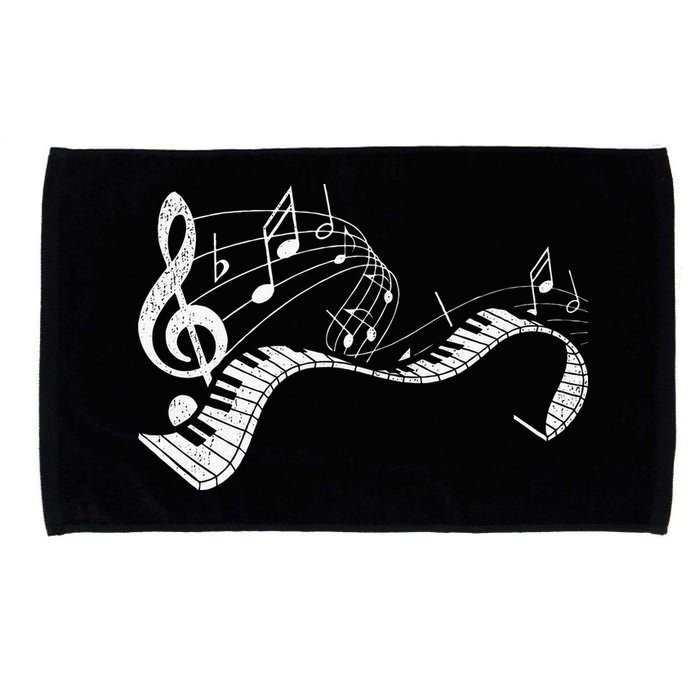 Pianist Music Notes Treble Clef Piano Player Keyboard Piano Microfiber Hand Towel