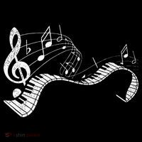 Pianist Music Notes Treble Clef Piano Player Keyboard Piano Cropped Pullover Crew