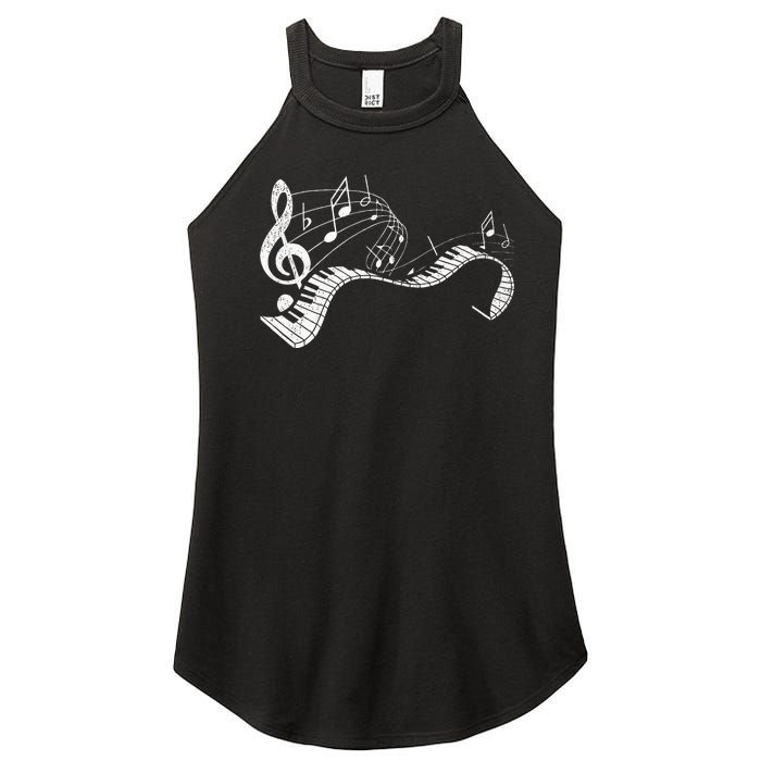 Pianist Music Notes Treble Clef Piano Player Keyboard Piano Women's Perfect Tri Rocker Tank