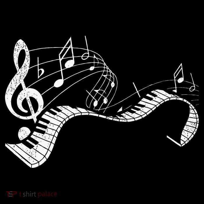 Pianist Music Notes Treble Clef Piano Player Keyboard Piano Womens T-Shirt