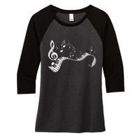 Pianist Music Notes Treble Clef Piano Player Keyboard Piano Women's Tri-Blend 3/4-Sleeve Raglan Shirt