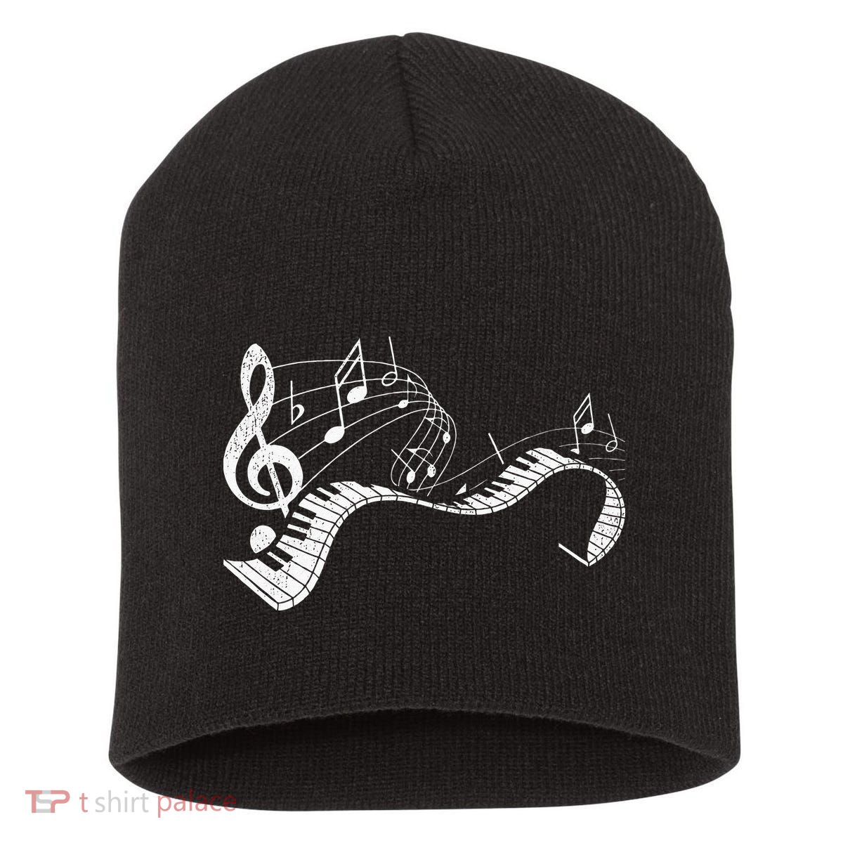 Pianist Music Notes Treble Clef Piano Player Keyboard Piano Short Acrylic Beanie