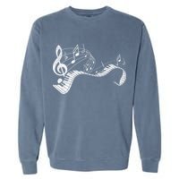 Pianist Music Notes Treble Clef Piano Player Keyboard Piano Garment-Dyed Sweatshirt