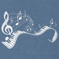 Pianist Music Notes Treble Clef Piano Player Keyboard Piano Garment-Dyed Sweatshirt