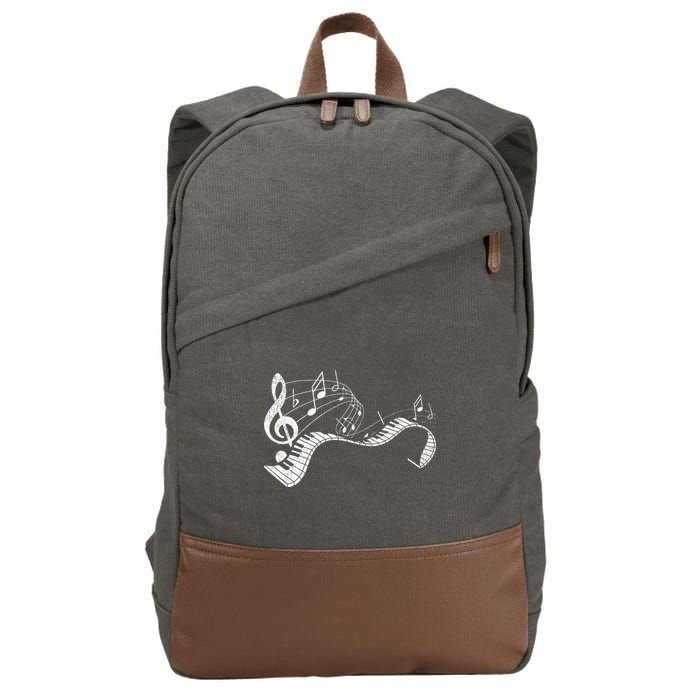 Pianist Music Notes Treble Clef Piano Player Keyboard Piano Cotton Canvas Backpack