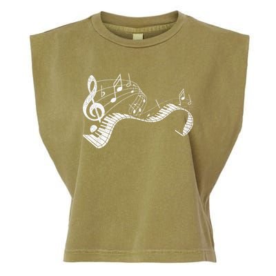Pianist Music Notes Treble Clef Piano Player Keyboard Piano Garment-Dyed Women's Muscle Tee