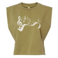 Pianist Music Notes Treble Clef Piano Player Keyboard Piano Garment-Dyed Women's Muscle Tee