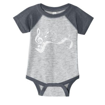 Pianist Music Notes Treble Clef Piano Player Keyboard Piano Infant Baby Jersey Bodysuit