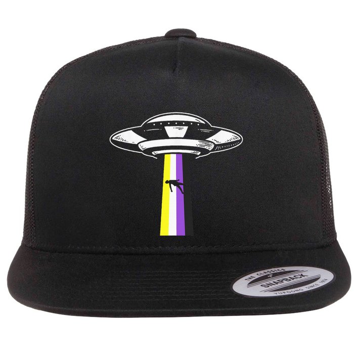 Pride Month Non Binary Flag Ufo Lgbtq Parade Flat Bill Trucker Hat