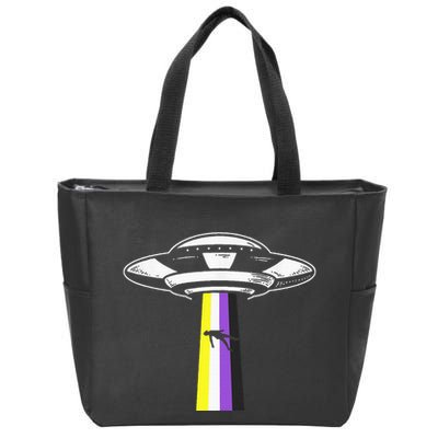 Pride Month Non Binary Flag Ufo Lgbtq Parade Zip Tote Bag
