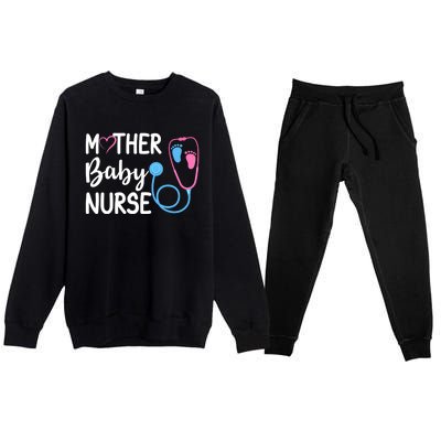 Postpartum Mother Nurse Mom Funny Nursing Students Gift Premium Crewneck Sweatsuit Set