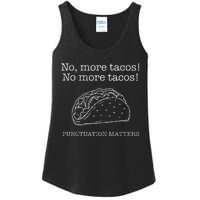 Punctuation Matters No More Tacos Teacher Grammar Outfits Ladies Essential Tank