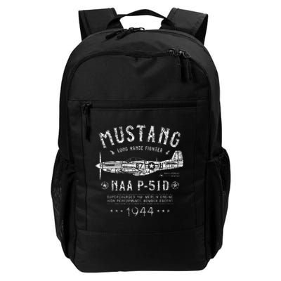 P51 Mustang North American Aviation Ww2 P51 Fighter Plane Daily Commute Backpack