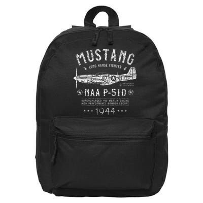 P51 Mustang North American Aviation Ww2 P51 Fighter Plane 16 in Basic Backpack