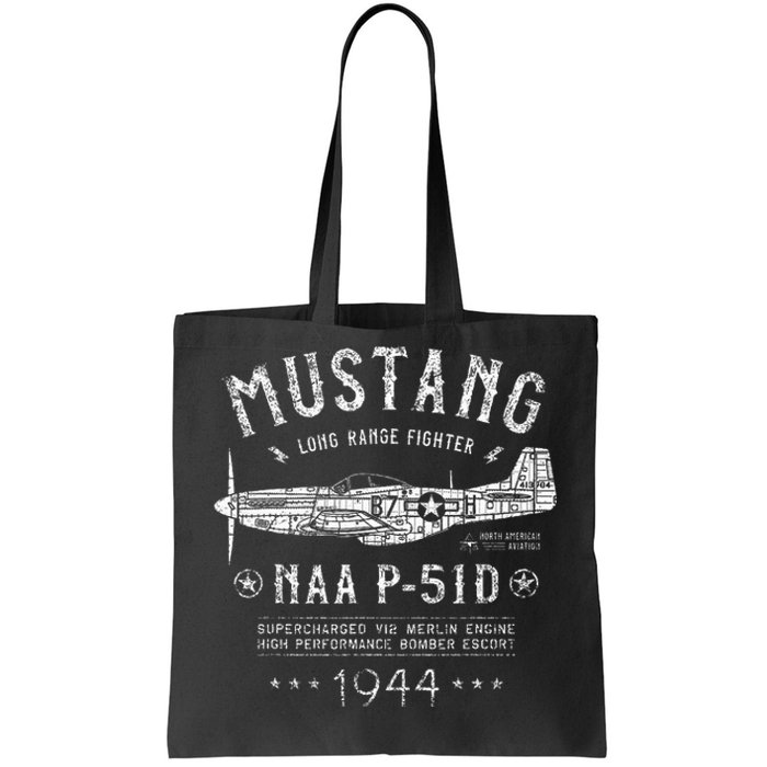 P51 Mustang North American Aviation Ww2 P51 Fighter Plane Tote Bag