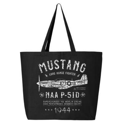 P51 Mustang North American Aviation Ww2 P51 Fighter Plane 25L Jumbo Tote