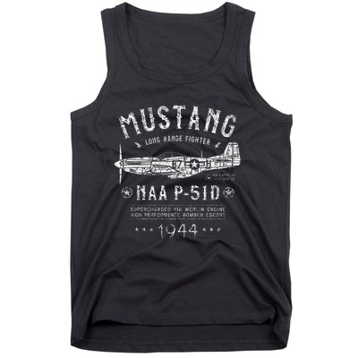 P51 Mustang North American Aviation Ww2 P51 Fighter Plane Tank Top