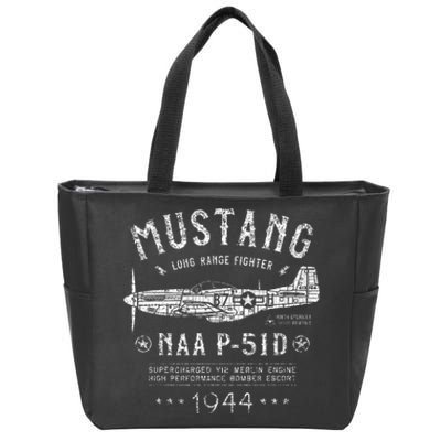 P51 Mustang North American Aviation Ww2 P51 Fighter Plane Zip Tote Bag