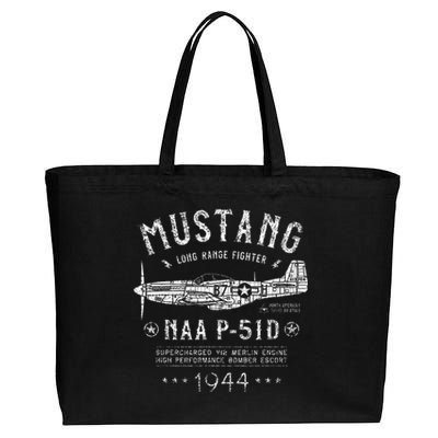 P51 Mustang North American Aviation Ww2 P51 Fighter Plane Cotton Canvas Jumbo Tote