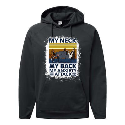 Possum My Neck My Back My Anxiety Attack Retro Opossums Performance Fleece Hoodie