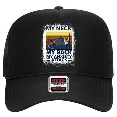 Possum My Neck My Back My Anxiety Attack Retro Opossums High Crown Mesh Back Trucker Hat