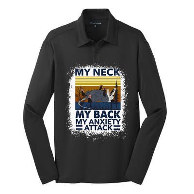 Possum My Neck My Back My Anxiety Attack Retro Opossums Silk Touch Performance Long Sleeve Polo