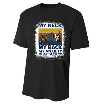 Possum My Neck My Back My Anxiety Attack Retro Opossums Performance Sprint T-Shirt