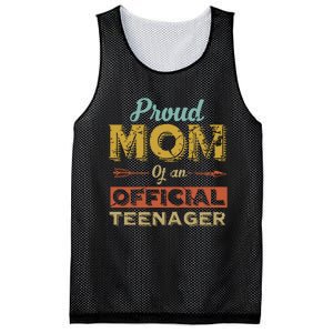 Proud Mom Of An Teenager 13th Birthday Son Daughter Mesh Reversible Basketball Jersey Tank