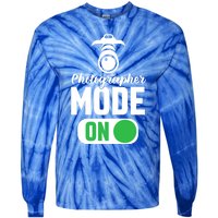 Photographer Mode On Funny Photographer Funny Gift Tie-Dye Long Sleeve Shirt