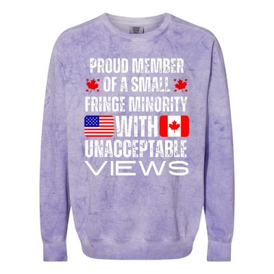 Proud Member Of Fringe Minority: America And Canada Together Colorblast Crewneck Sweatshirt