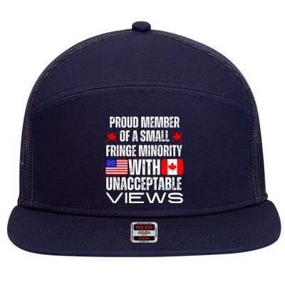 Proud Member Of Fringe Minority: America And Canada Together 7 Panel Mesh Trucker Snapback Hat