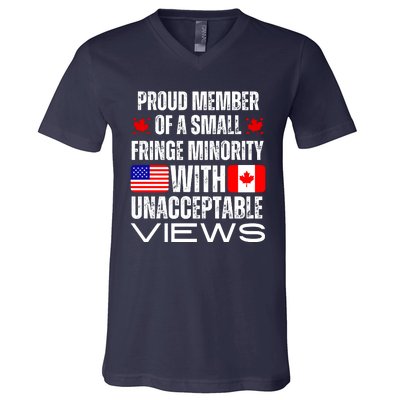 Proud Member Of Fringe Minority: America And Canada Together V-Neck T-Shirt