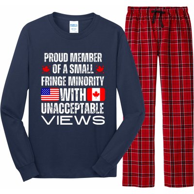 Proud Member Of Fringe Minority: America And Canada Together Long Sleeve Pajama Set