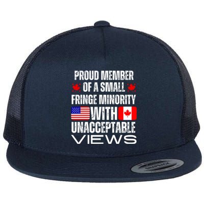 Proud Member Of Fringe Minority: America And Canada Together Flat Bill Trucker Hat