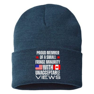 Proud Member Of Fringe Minority: America And Canada Together Sustainable Knit Beanie