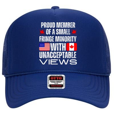 Proud Member Of Fringe Minority: America And Canada Together High Crown Mesh Back Trucker Hat