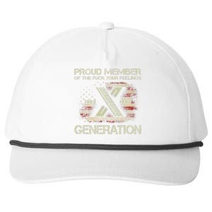 Proud Member Of The Fuck Your Feelings Gen X Snapback Five-Panel Rope Hat