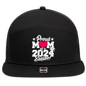 Proud Mom Of A 2024 Senior Grad 7 Panel Mesh Trucker Snapback Hat