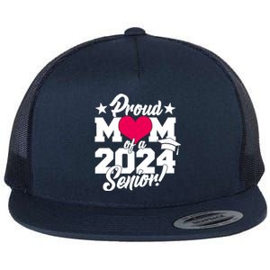 Proud Mom Of A 2024 Senior Grad Flat Bill Trucker Hat