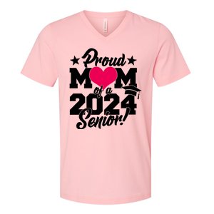 Proud Mom Of A 2024 Senior Grad V-Neck T-Shirt