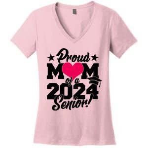 Proud Mom Of A 2024 Senior Grad Women's V-Neck T-Shirt