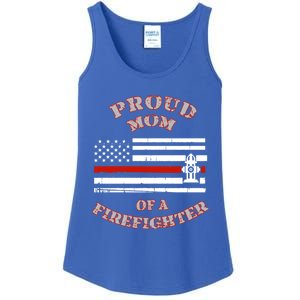 Proud Mom Of A Firefighter Cool Gift Ladies Essential Tank