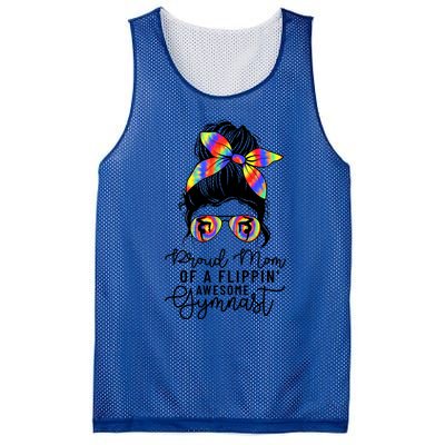 Proud Mom Of A Flippin Awesome Gymnast Gift Gymnastic Mom Gift Mesh Reversible Basketball Jersey Tank