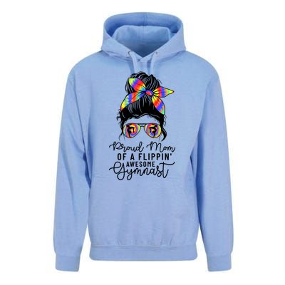 Proud Mom Of A Flippin Awesome Gymnast Gift Gymnastic Mom Gift Unisex Surf Hoodie