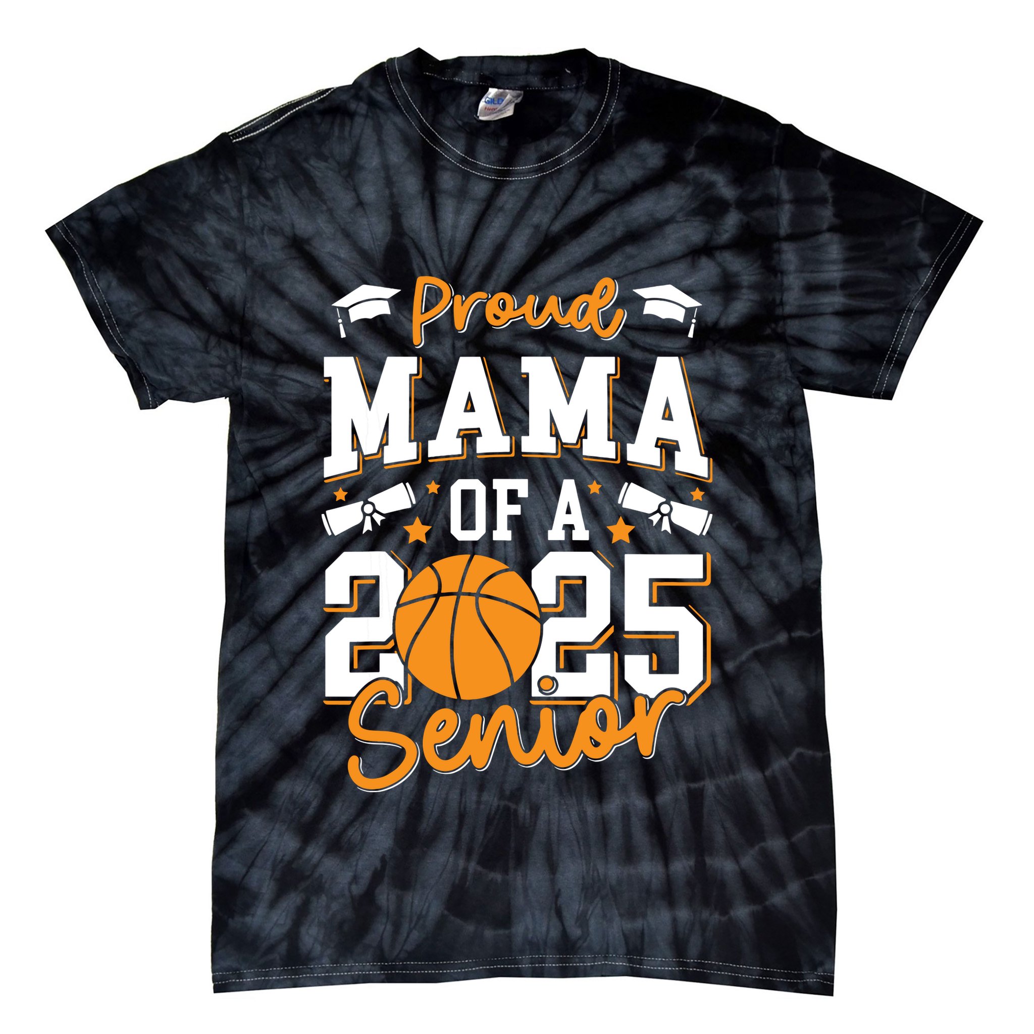 Proud Mama Of A 2025 Senior Mom Class Of 2025 Basketball Tie-Dye T-Shirt