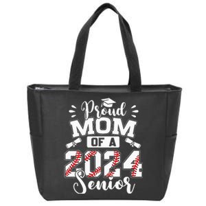 Proud Mom Of A 2024 Senior Baseball Graduate Zip Tote Bag