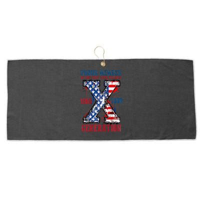 Proud Member Of The Fuck Your Feeling Generation X (On Back) Premium Large Microfiber Waffle Golf Towel