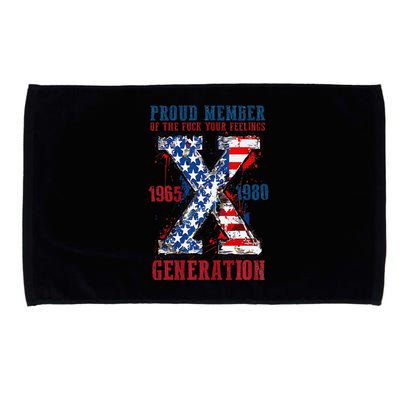 Proud Member Of The Fuck Your Feeling Generation X (On Back) Premium Microfiber Hand Towel