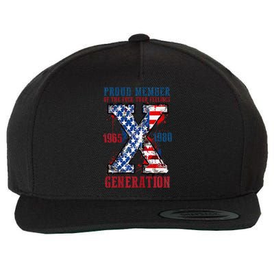 Proud Member Of The Fuck Your Feeling Generation X (On Back) Premium Wool Snapback Cap