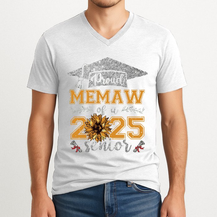 Proud Memaw Of A Class Of 2025 Senior Graduate V-Neck T-Shirt